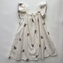 韓国子供服 MONBEBE ワンピース 花柄刺繍 Lサイズのサムネイル