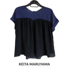 KEITA MARUYAMA シルク100%ブラウス ネイビー 1のサムネイル