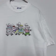 90s USA製 vintage アニマル うさぎTシャツ ファンシー レトロ