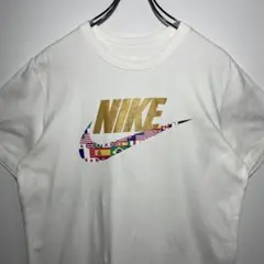 NIKE ナイキ　Tシャツ　サイズM デカロゴ　万国旗　スウォッシュ　希少　古着