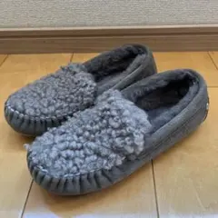 EMU エミュ カーリーファー モカシン　7 24cm グレー