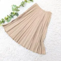 美品❗️ウエストゴム 【ユニクロ】 アコーディオンプリーツロングスカート LL