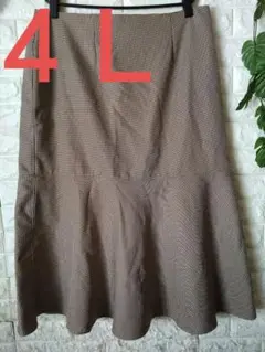 大きいサイズ スカート ひざ丈スカート マーメイド 千鳥格子 4L