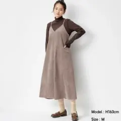 GU コーデュロイ キャミワンピース ベージュ M