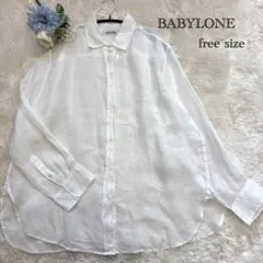 【BABYLONE】24SS リネン100 ラミーシアーオーバーシャツ ホワイト