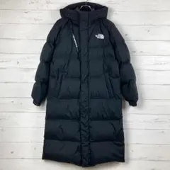 ノースフェイス　ロングダウン　ロゴ刺繡　DRYVENT　黒　L/100　290
