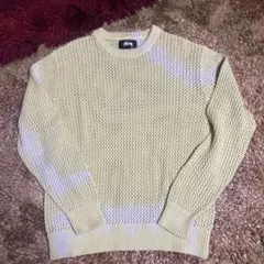 Stussy メッシュ編み セーター L yellowのサムネイル