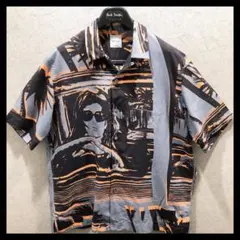 【美品】ポールスミス 半袖シャツ XLサイズ 総柄 グレー系