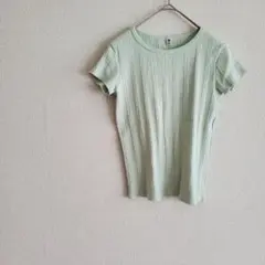 UNIQLO◆リブ編み Tシャツ 140サイズ ライトグリーン キッズ
