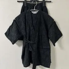 子ども用甚平 ブラック　シンプル