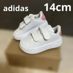 adidas ベビー スニーカー ホワイト ピンク アドバンコート 14cm