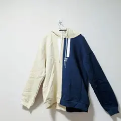 BeiBang 裏起毛 バイカラー パーカー XL ゆったり 2XL相当 メンズ