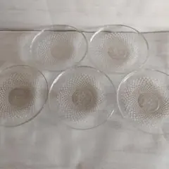 昭和レトロ　サントリーノベルティガラス皿 向獅子　5枚セット　非売品