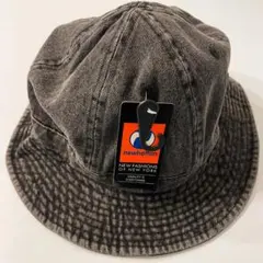 新品未使用 newhattan ブラック デニム バケットハット S/M