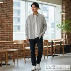 チャオパニックティピー ストライプシャツ M ベージュ グレー 綿100% 美品