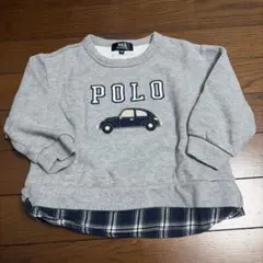 プティマイン　車　100cm グレー　青チェック　POLO