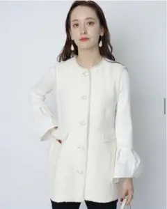 アルページュストーリーペプラムツイードジレ　銀ボタン　セレモニーやデートお仕事に