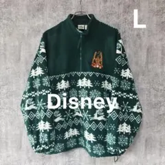 ディズニーフリースジャケットL ハーフジップクリスマス90sゆるだぼビンテージ