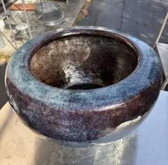 伝統工芸 仙台 堤焼き 直径35cm大鉢 メダカ 釉薬 骨董品 インテリア 伝統工芸 仙台 堤焼き 直径35cm大鉢 メダカ 釉薬 骨董品 インテリア