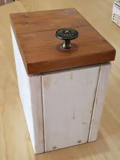 木製ホワイトブラウンごみ箱