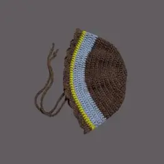 ハンドメイド　ボンネット帽　ニット帽　フリル