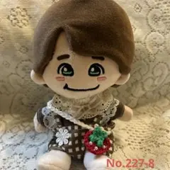 ちびぬい服　ブラウン系ズボンのセットいちごポシェット付きNo.227-8