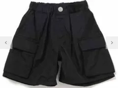 WEB限定 ナイロンアクティブカーゴハーフパンツ 6分丈 ブラック 130cm