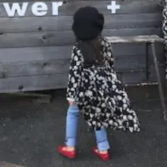 135cm 花柄 長袖 ワンピース ブラック　MPS. Right-on シャツ