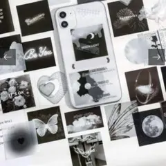 韓国風 モノクロ シール 60枚セット