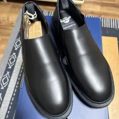 nanamica ブラックレザー スリッポン