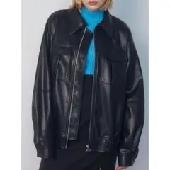 EMODA オーバーサイズ ブラック 合成皮革ジャケット