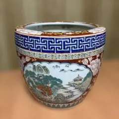 伊万里　十錦手火鉢　睡蓮鉢