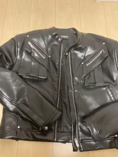 PEOPLESENSE ブラック ダブルライダースジャケット