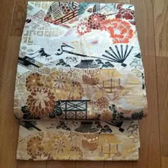 アンティーク　帯　総刺繍