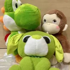 ヨッシー　お茶犬　おさるのジョージ　ぬいぐるみ3種セット