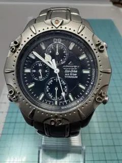 シチズン エコドライブ チタン QZ 0855-H 10350TA クロノグラフ