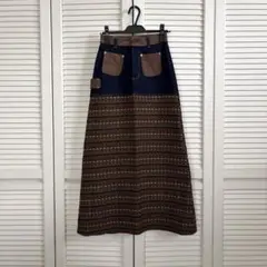 【ヴィンテージ】ロングスカート/ウエスタン/ジャガード/M/clutch/