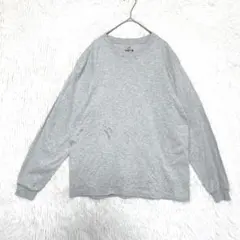 ヘインズ Hanes BEEFY-T 【M】 長袖カットソー グレー 無地 定番