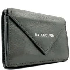 《良品》BALENCIAGA ペーパーミニ 三つ折り財布 コンパクトウォレット