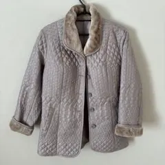 美品　グレージュ　M 中綿　キルティング　ジャンパー　ジャケット