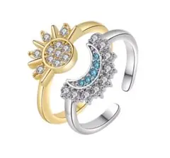 太陽と月✨ペアリング 金属アレルギー サージカルステンレス 2セット✨