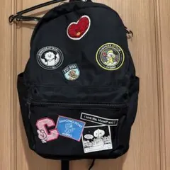 BT21 ワッペン付き ブラック バックパック リュック
