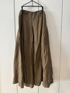 ロングスカート フリーサイズ　カーキ　フリーサイズ