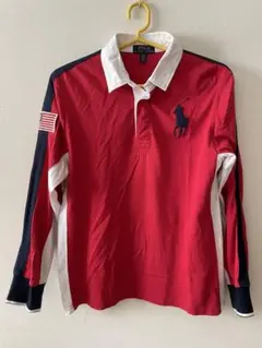 美品✨POLO RALPH LAUREN ラガーシャツ 赤系 Lサイズ