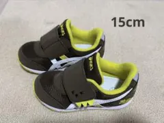 ASICS SUKU2 スニーカー オリーブブラウン 15cm 恐竜モチーフ