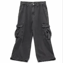 H&M BAGGY FIT デニムカーゴパンツ 블랙