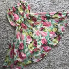 花柄シフォンミニワンピ♡新品未使用