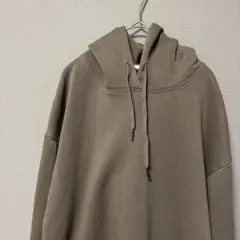 GU ヘビーウェイトスウェットオーバーサイズパーカー(M)ブラウン無地　裏起毛