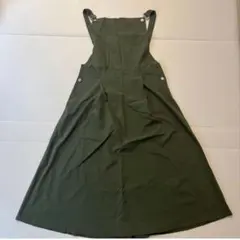 カーキ ジャンパースカート ワンピース