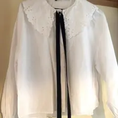 ZARA ホワイト 長袖シャツ Lサイズ